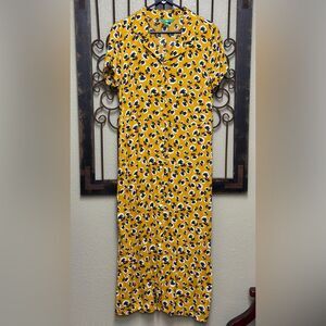 Dip short sleeve button down maxi dress